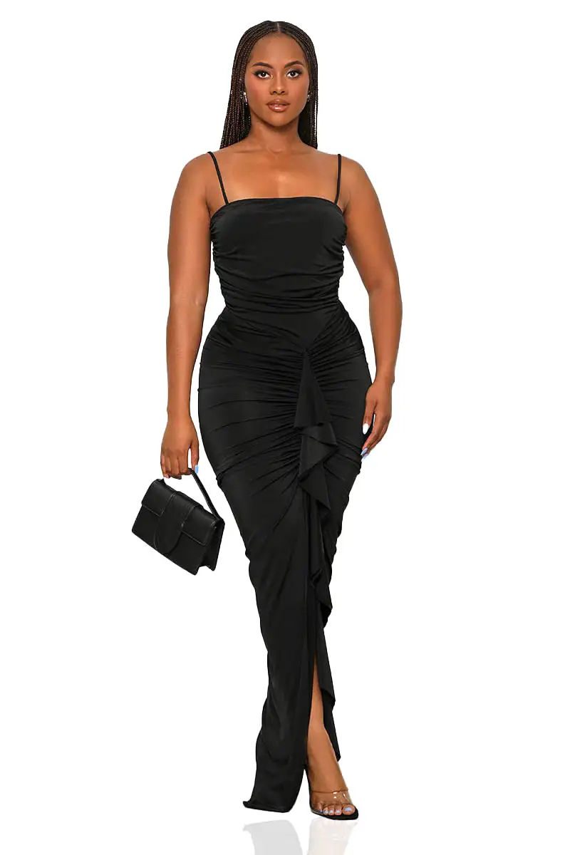 Slip It On Maxi Dress (Black)-FINAL SALE