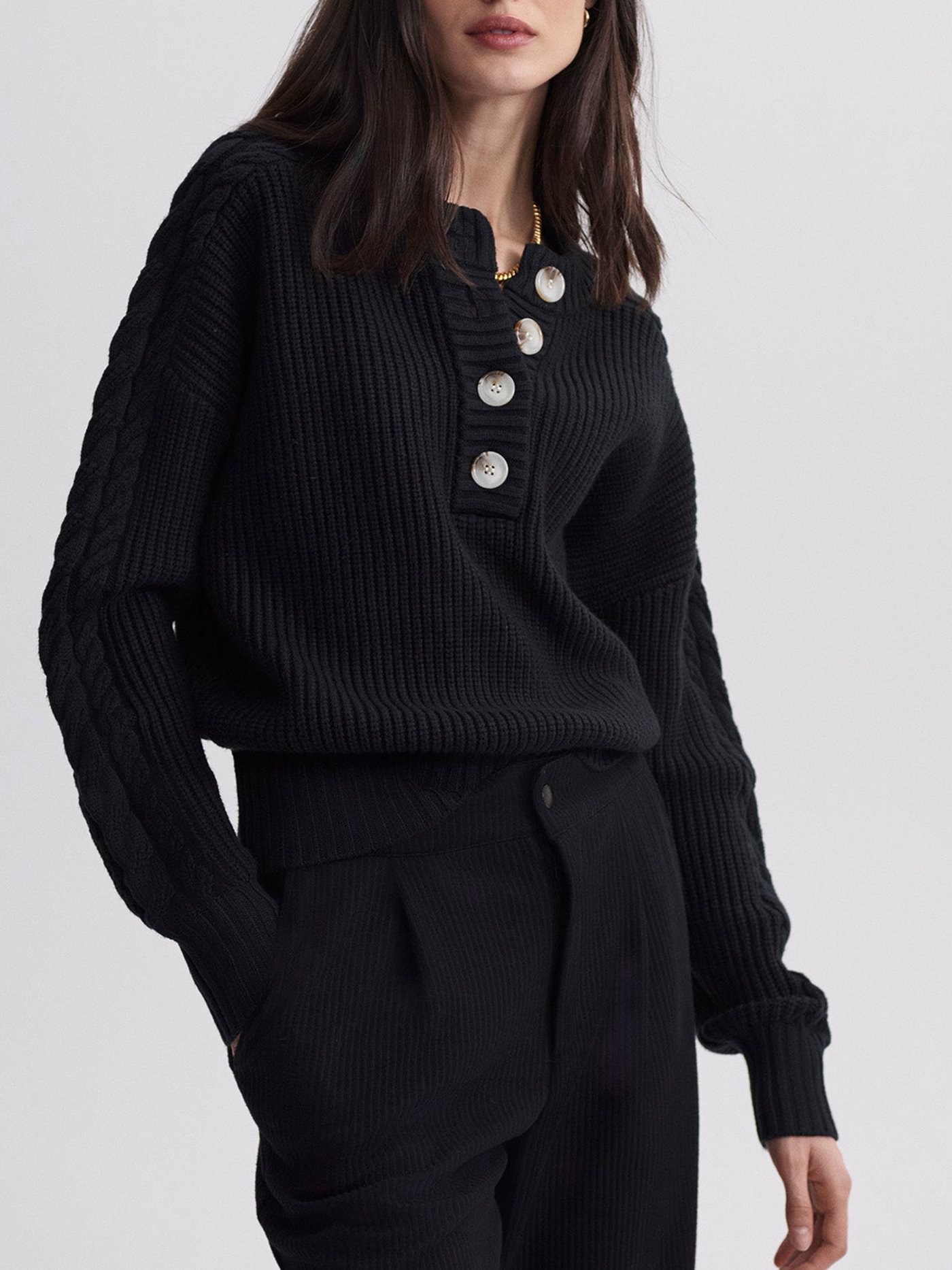 Vera Button Neck Sweater