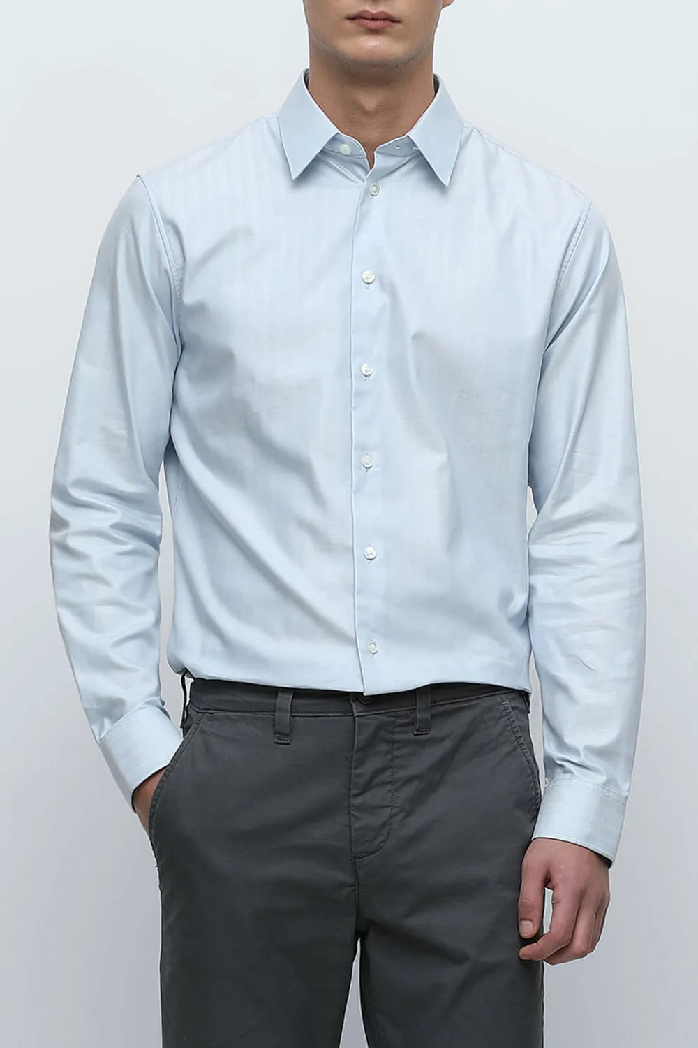 White Formal Full Sleeves Shirt