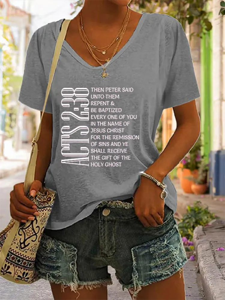 Acts 2:38 Shirt, Bible Verse T-Shirt, Christian Gift, Scripture Shirt, Holy Ghost T-Shirt, Pentecostal T-Shirt, Christian Gift, Baptized Tee