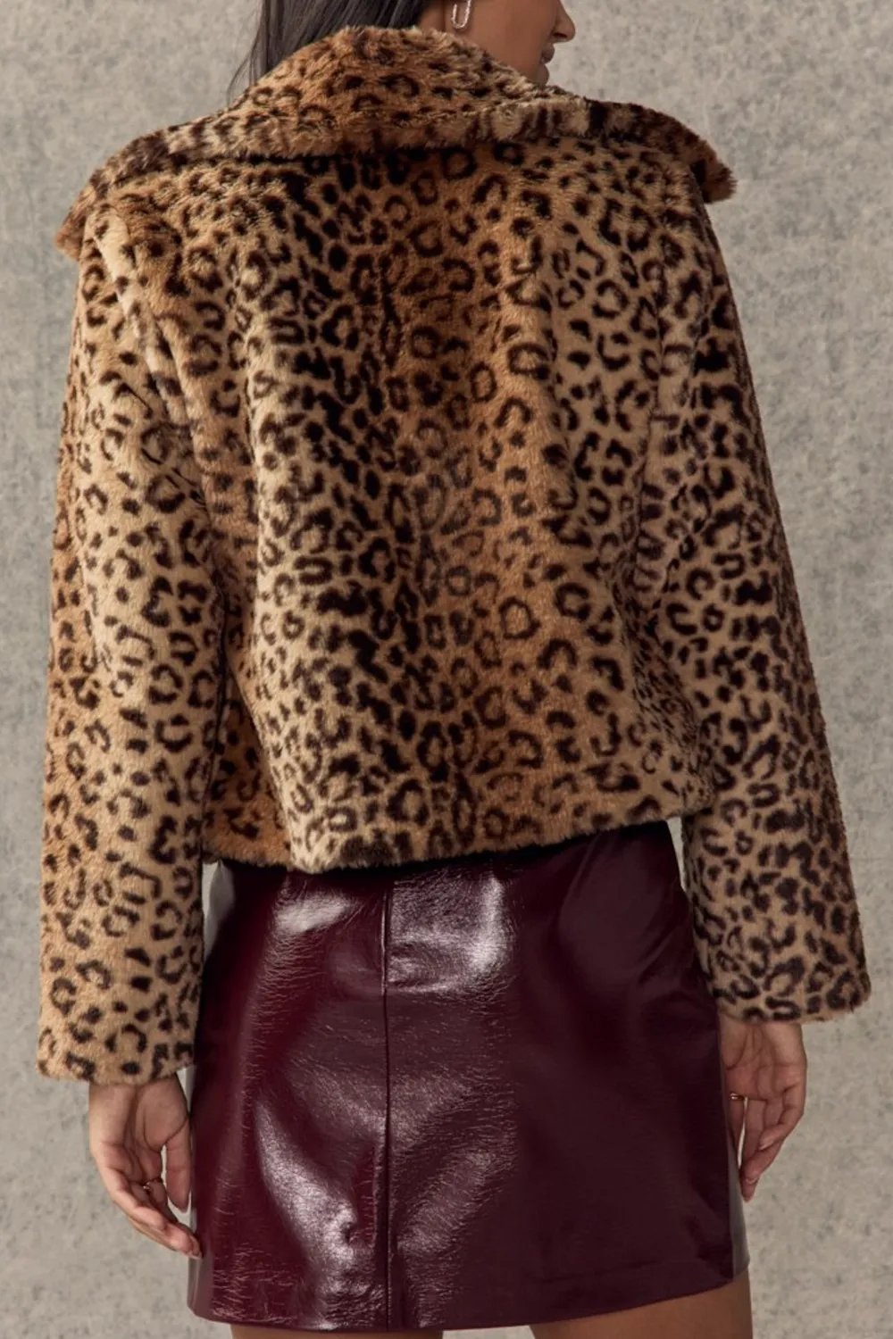 Alana Leopard Print Faux Fur Jacket