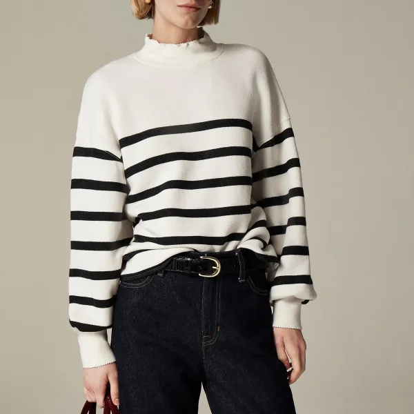 Heritage terry mockneck sweatshirt in stripe