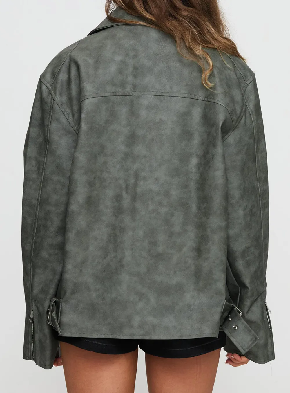Kings Court Faux Leather Jacket Green