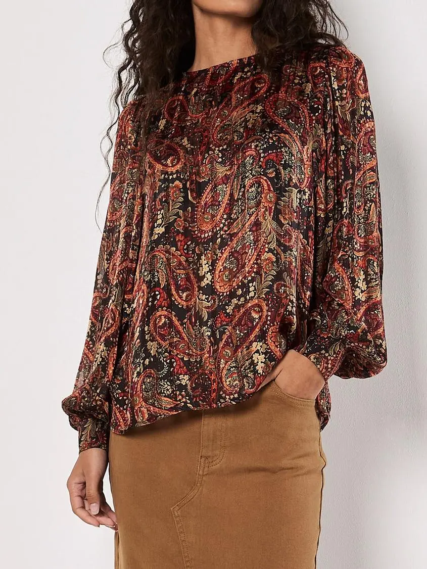 Paisley Sparkle Self Stripe Blouse