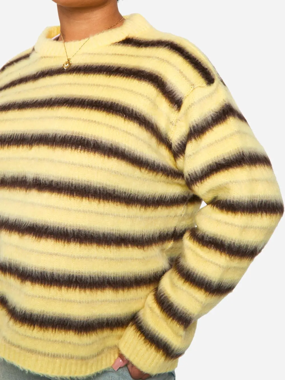 FLUFFY STRIPED SWEATER