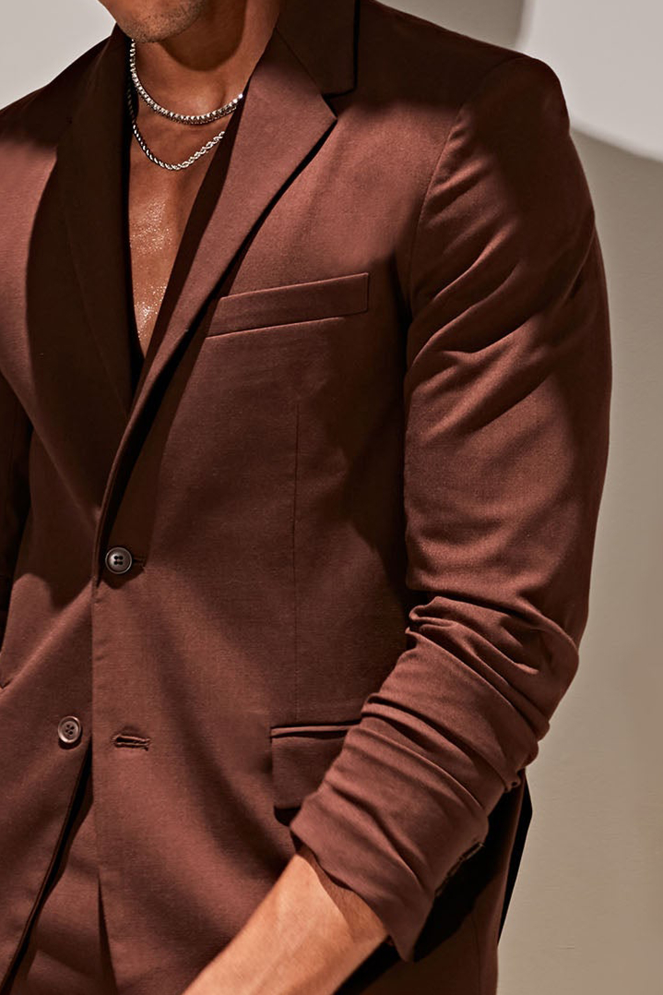 The Modern Stretch Suit Jacket - Brown