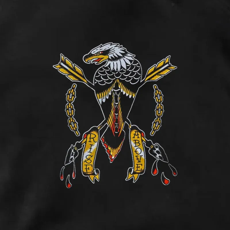 RISE ABOVE Golden Eagle Graphic Casual Black Print Hoodie