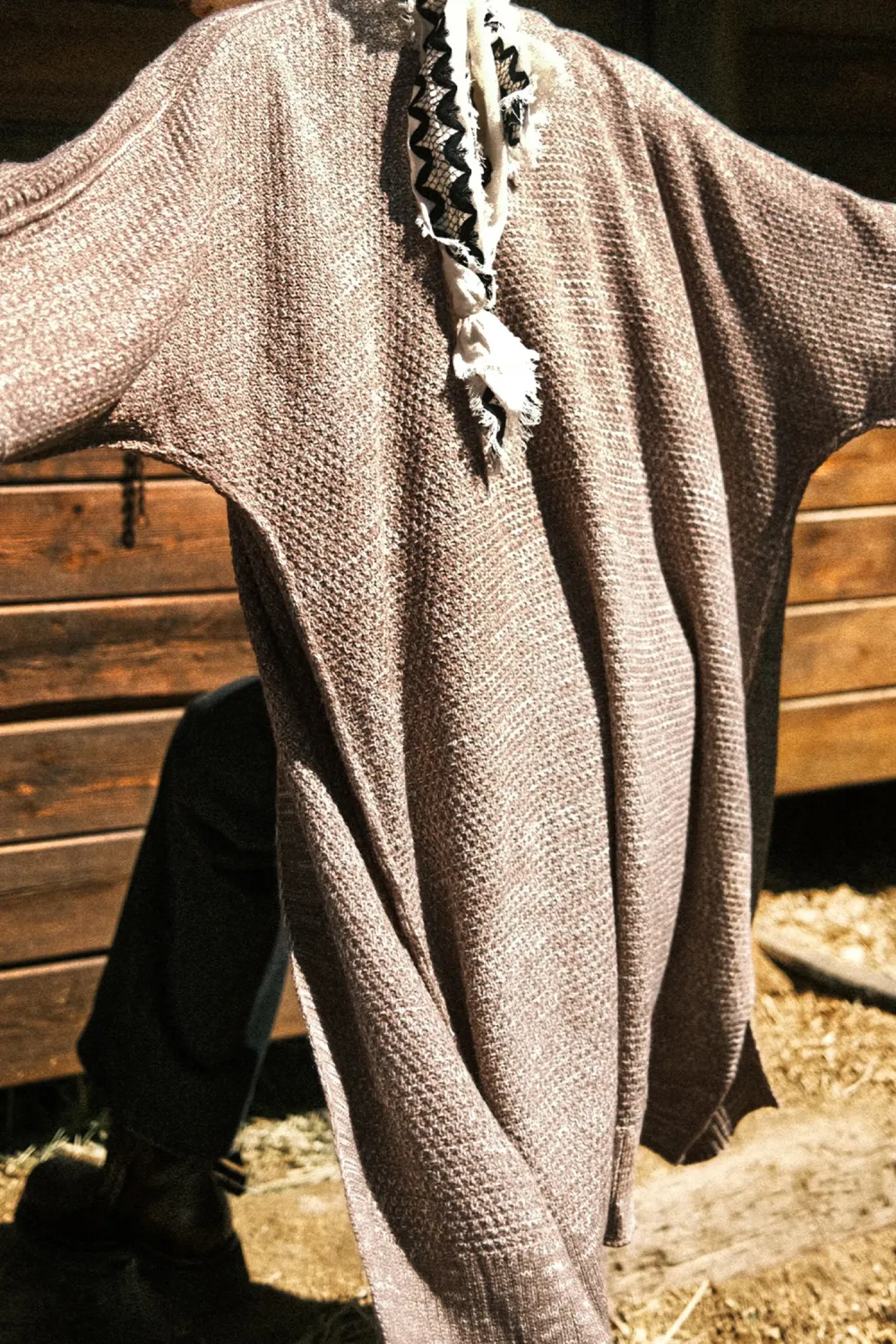 Textured Knit Open-Front Cardigan