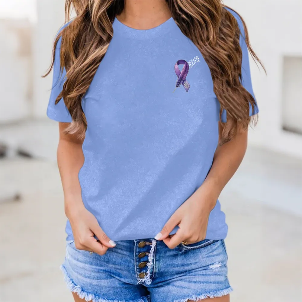 Women'S Alzheimer'S Awareness Round-Neck Short-Sleeved T-Shirt