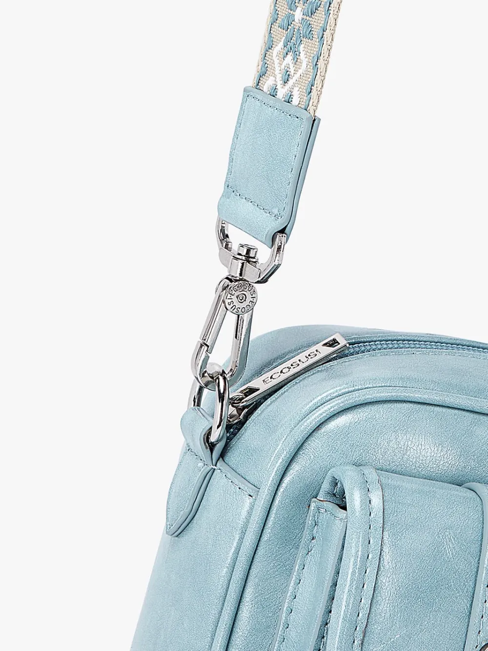 Mia Wide Strap Vegan Leather Crossbody Bag