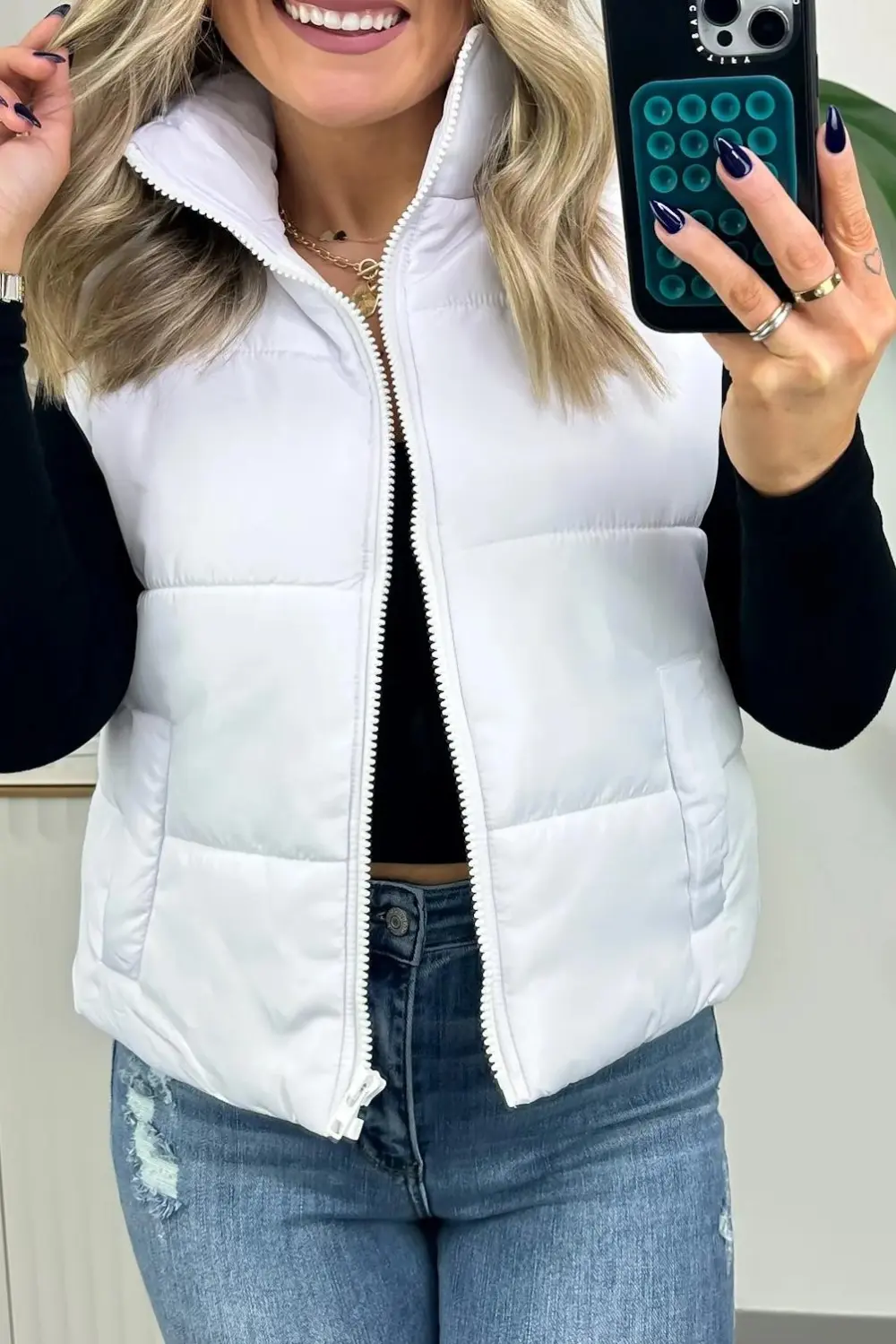 Cozy Zip Front Puffer Vest