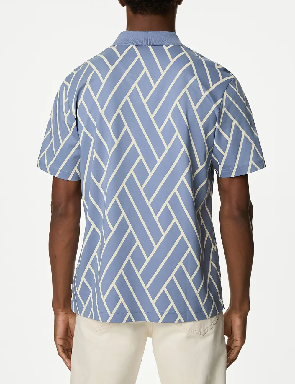 CottonGraphic Print Polo Shirt