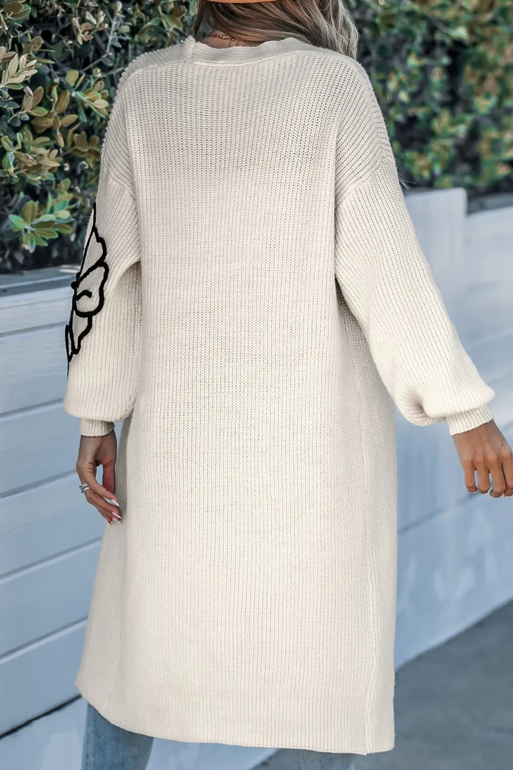 Ivory Floral Long Sleeve Duster