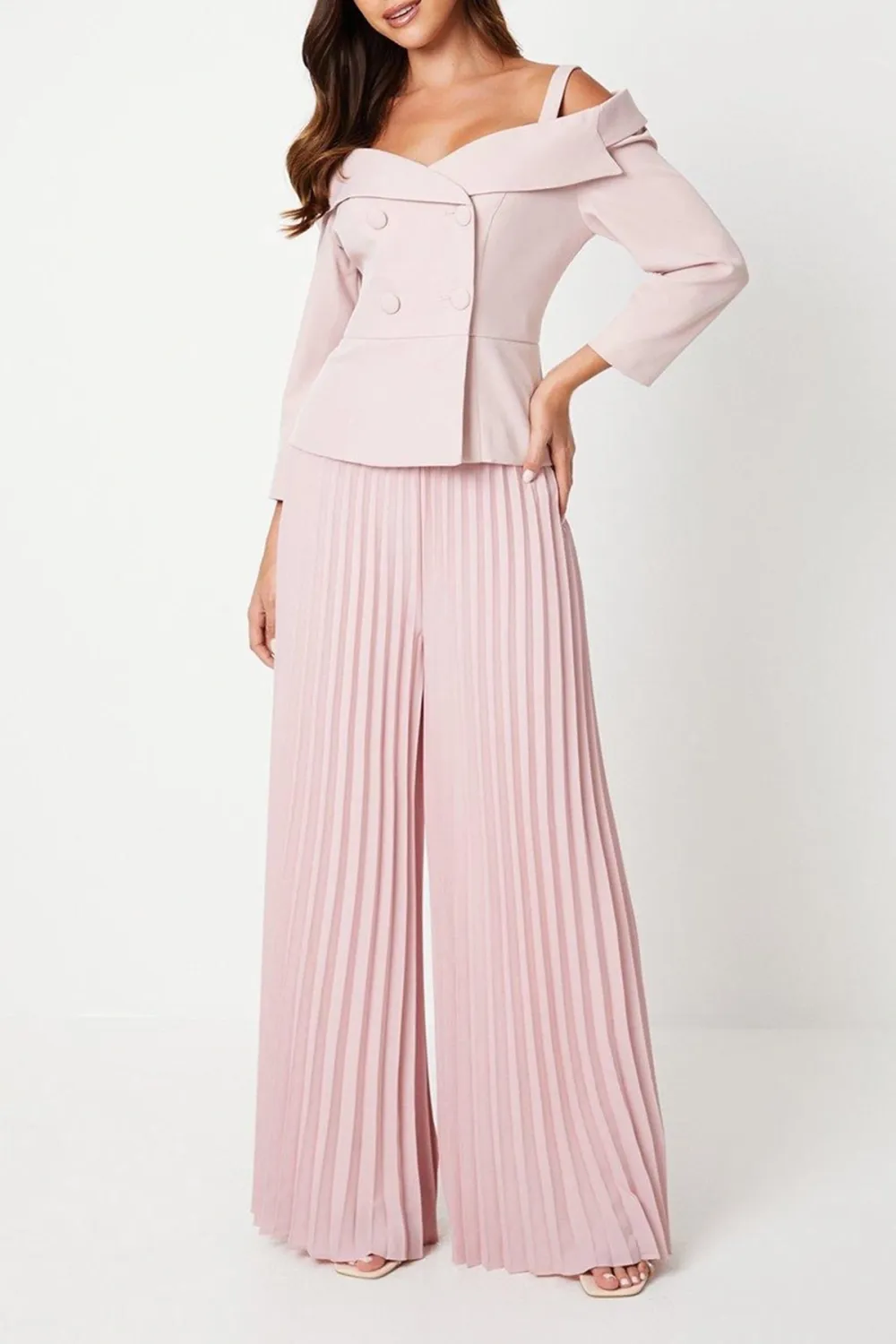 Chiffon Pleated Palazzo Trouser