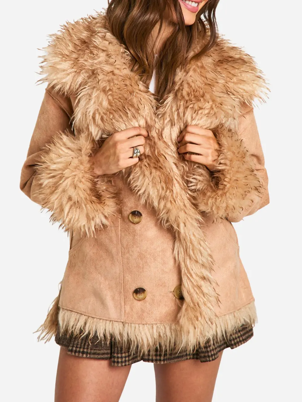 VINTAGE LOOK FAUX FUR AVIATOR