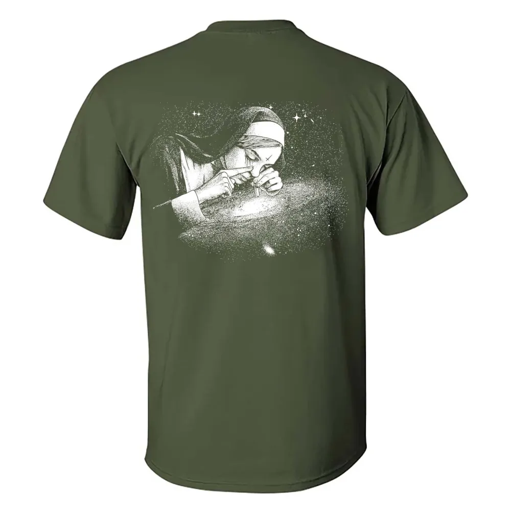 Nun Absorb White Powder Printed Men's T-shirt