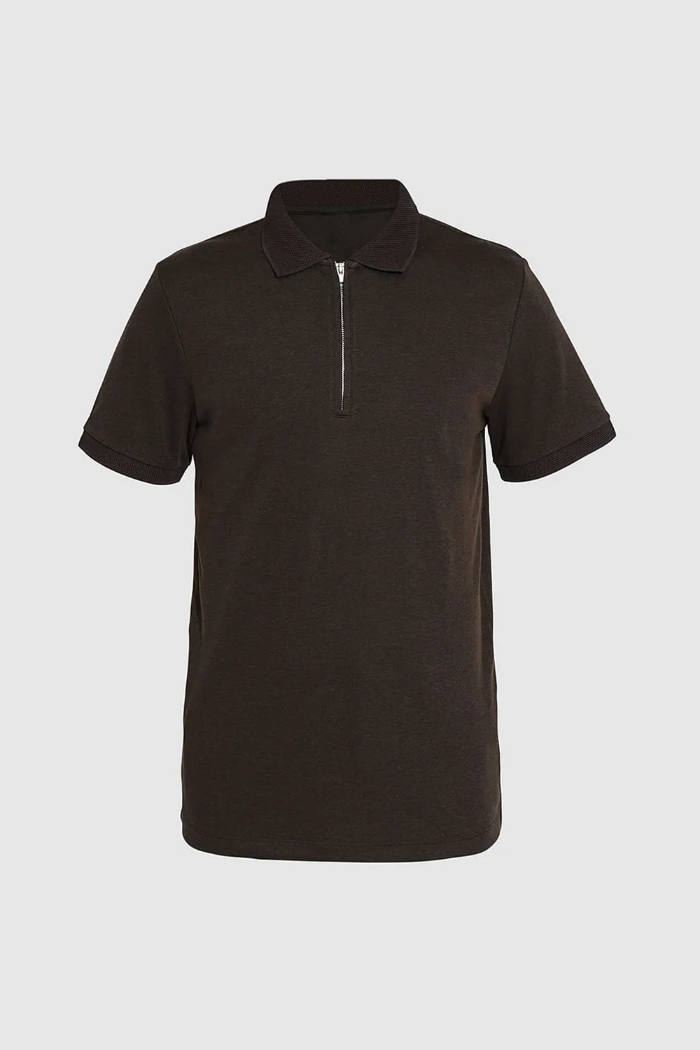 Green Organic Cotton Zipped Polo