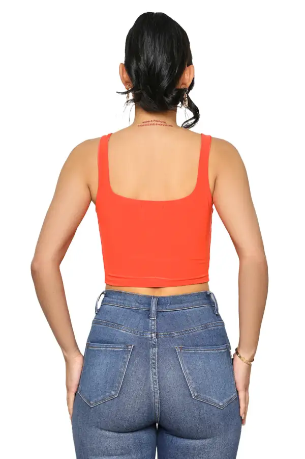 So Basic Crop Tank (Orange)-FINAL SALE
