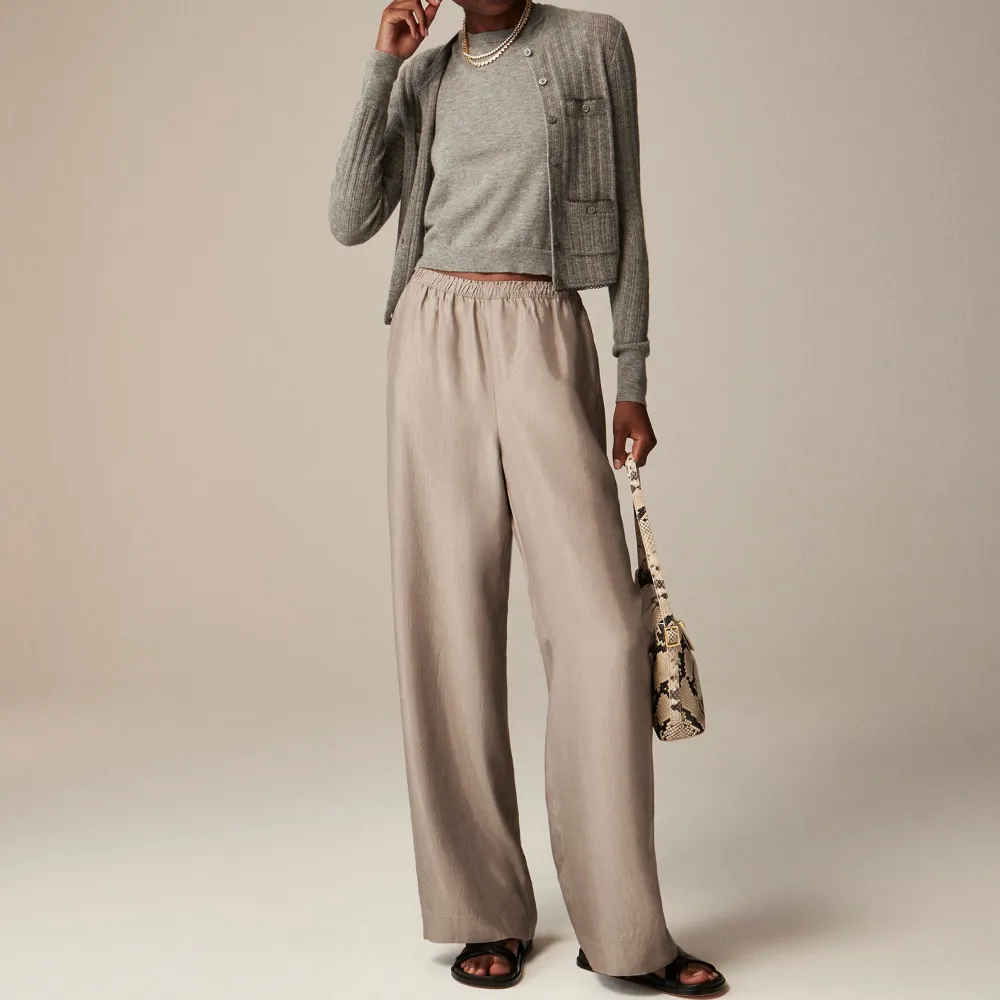 Stratus pant in textured satin