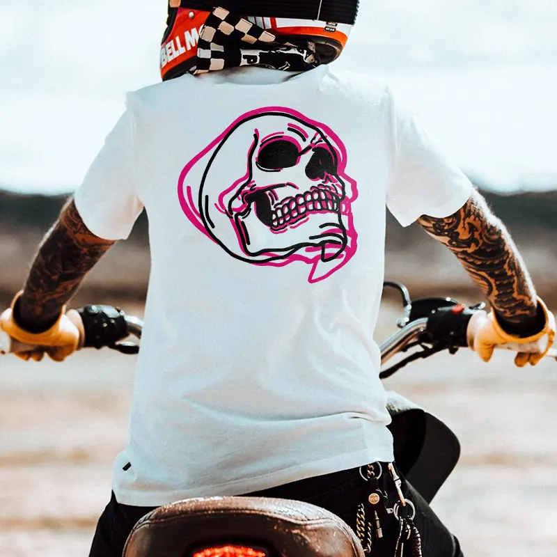 Skull print all-match t-shirt designer