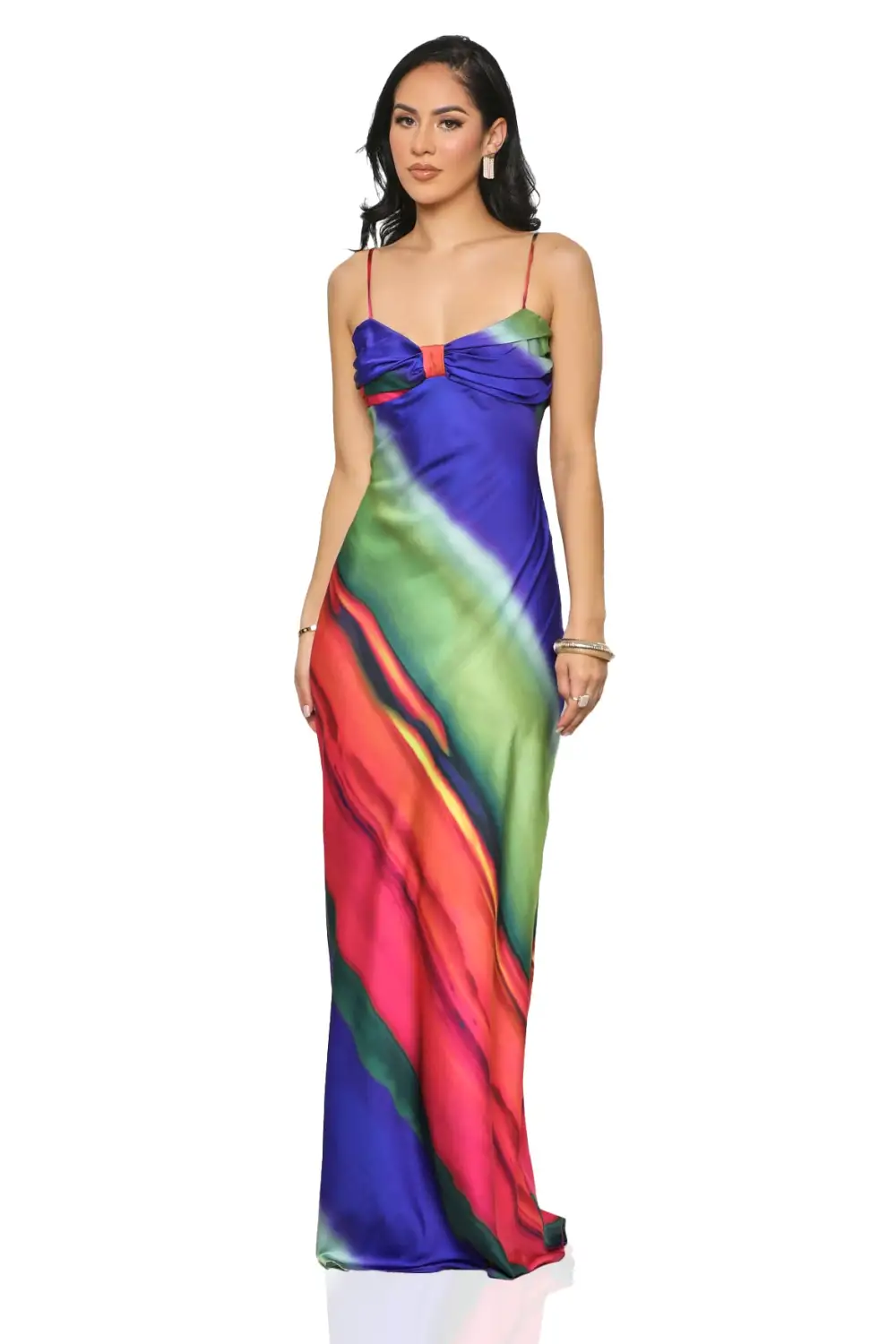Burst Of Color Maxi Dress (Blue Multi)- FINAL SALE