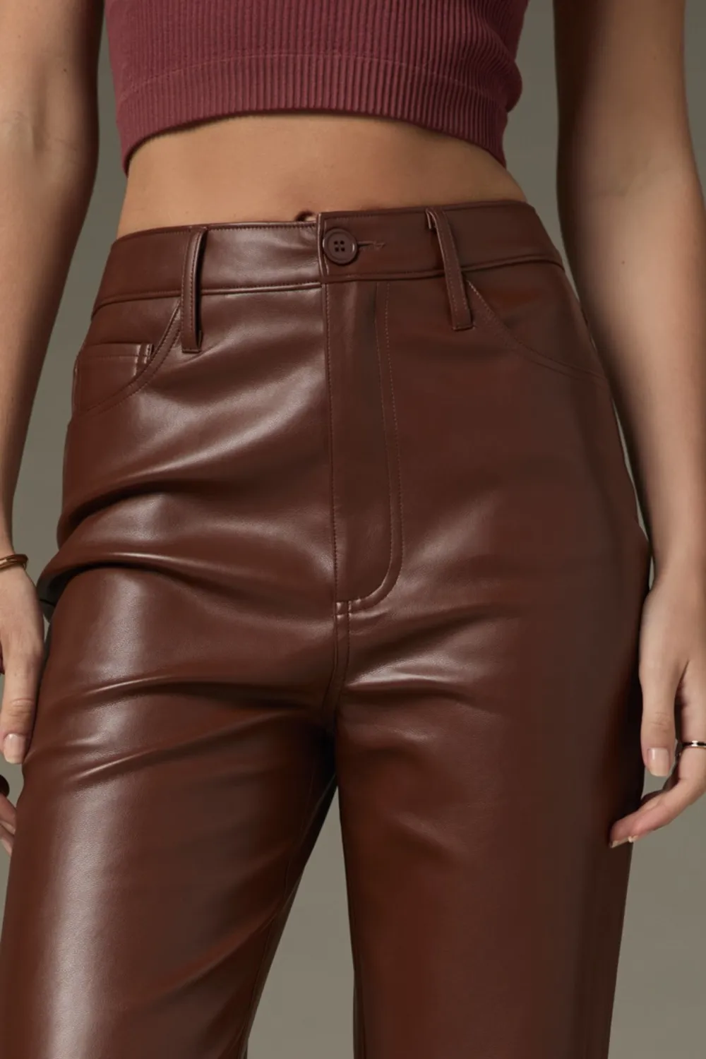 Karla Vegan Leather Straight Leg Pants