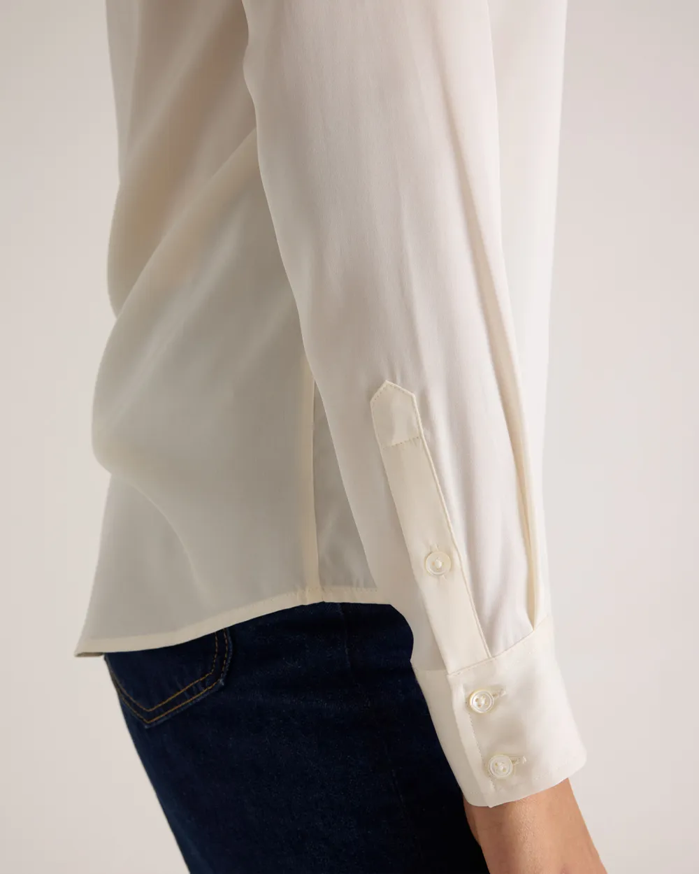 Notch Collar Slim Fit Blouse