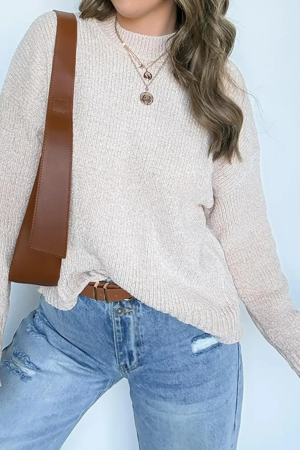 Oatmeal Soft Knit Sweater