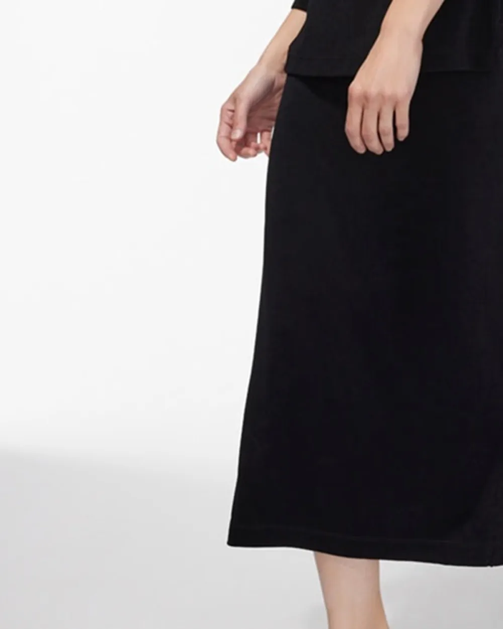 High Waisted Slit Midi Skirt