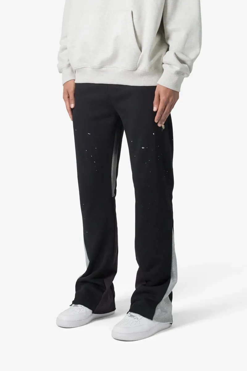 CONTRAST BOOTCUT BLACK SWEATPANTS