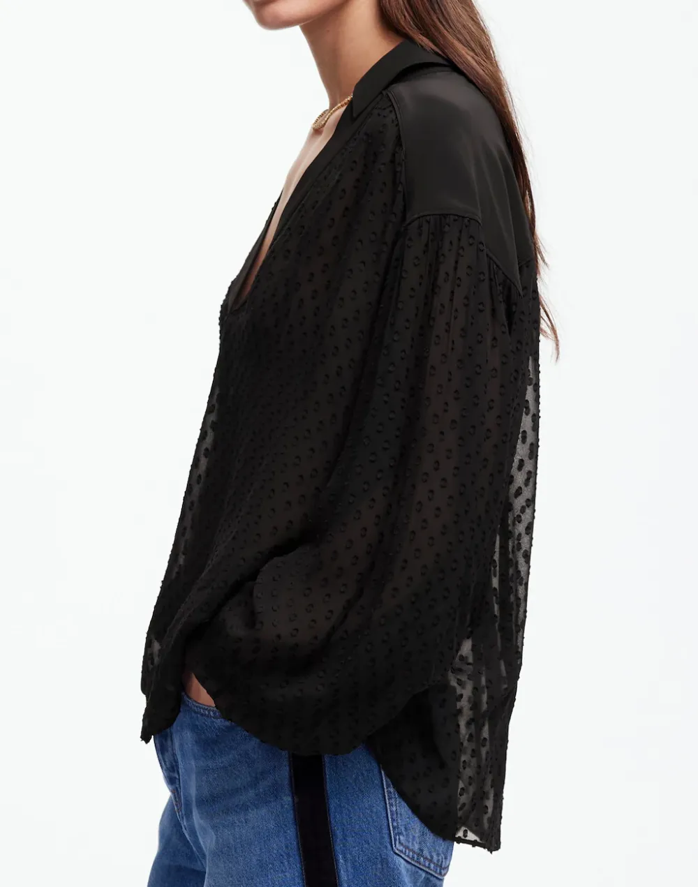 Long-Sleeve Popover Top