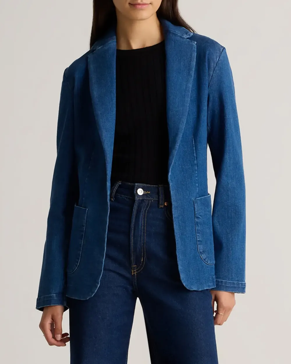 Stretch Denim Blazer