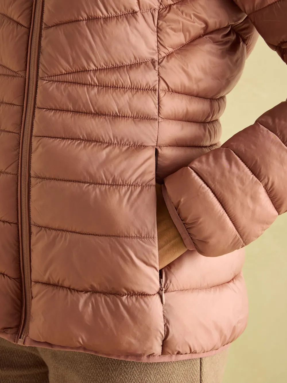 Pink Showerproof Padded Coat with Hood