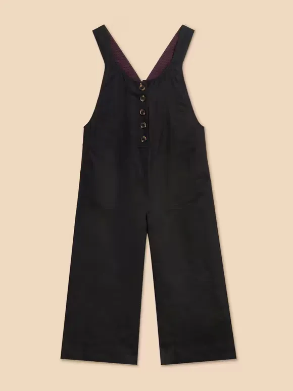 Viola Crop Linen Dungaree