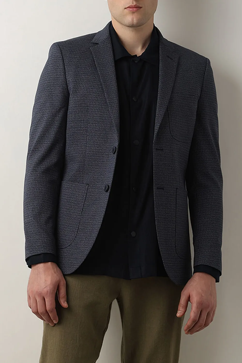 Navy Blue Structured Blazer