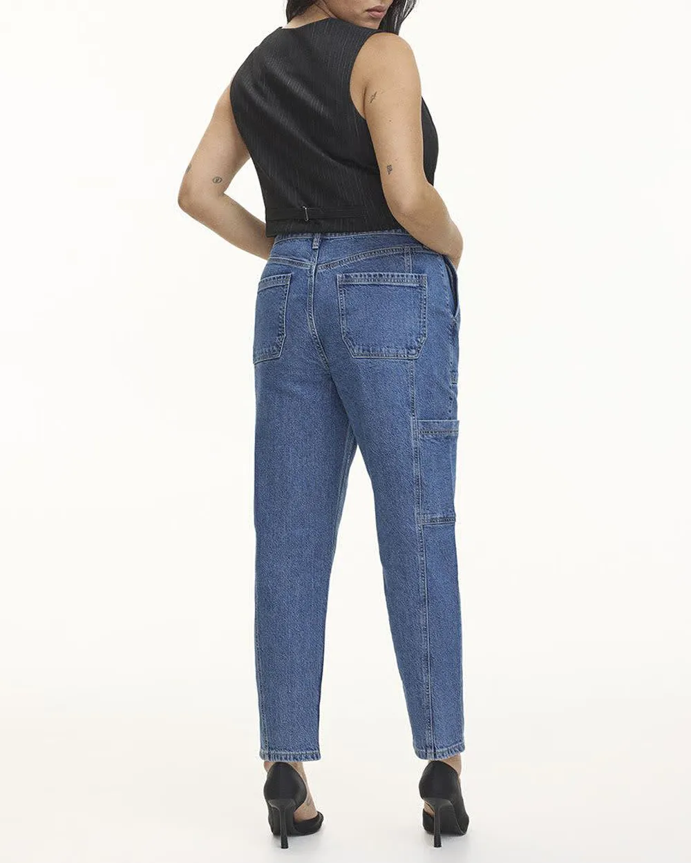 Tapered-Leg High-Rise Cargo Jean