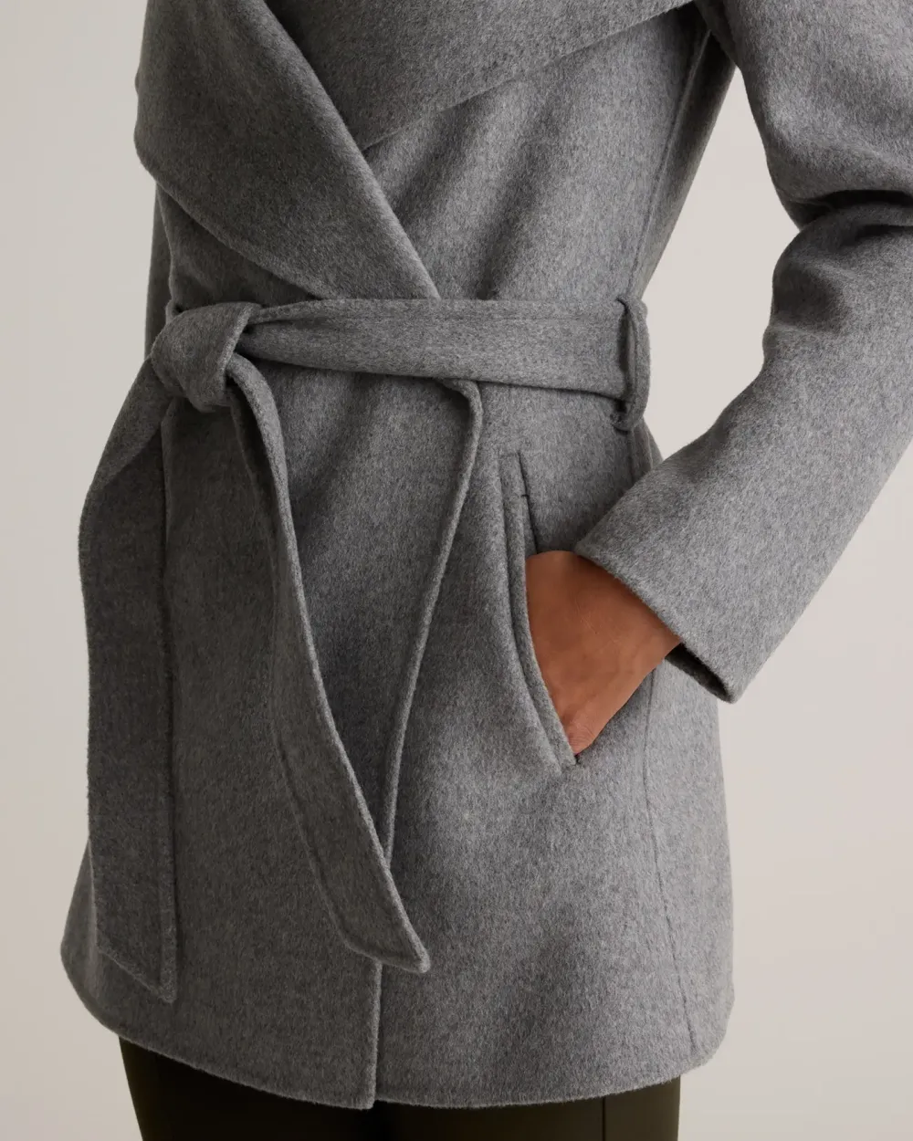 Waterfall Collar Short Wrap Coat