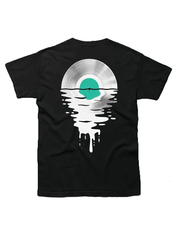 Cool Music Vinyl Record Vintage Retro Green T-Shirt