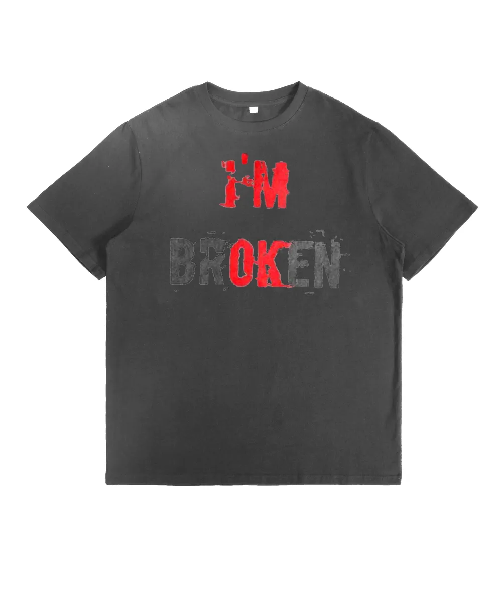 I'M Broken Print Men All-Match T-Shirt