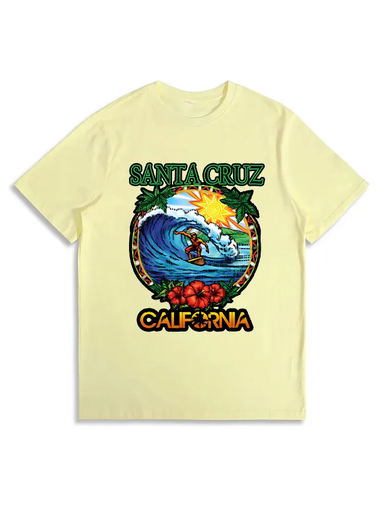 Retro Santa Cruz California Surfing Graphic Santa Cruz T-Shirt