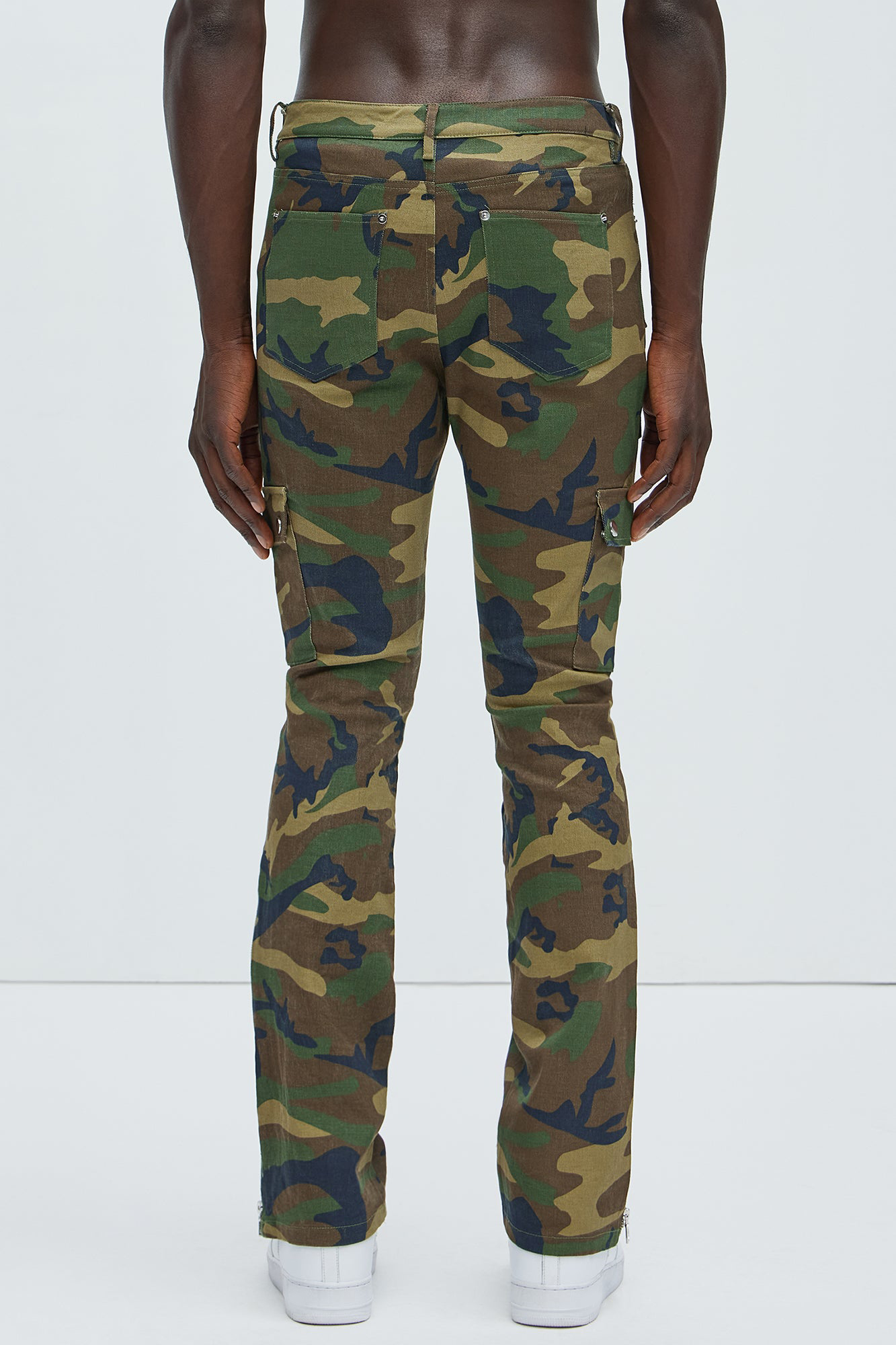 On The Verge Waxed Cargo Zipper Flare Pants