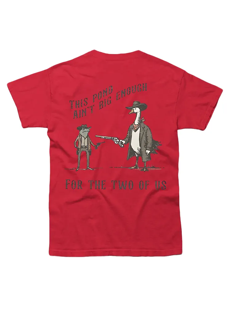 Duck And Frog Western Showdown Print T-Shirt