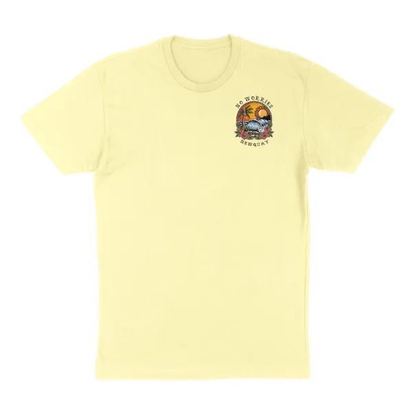 Pure Cotton Round-Neck Short-Sleeved Beach Tattoo T-Shirt
