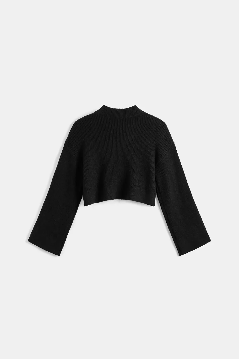 Dark Night High Neck Flared Sleeve Sweater