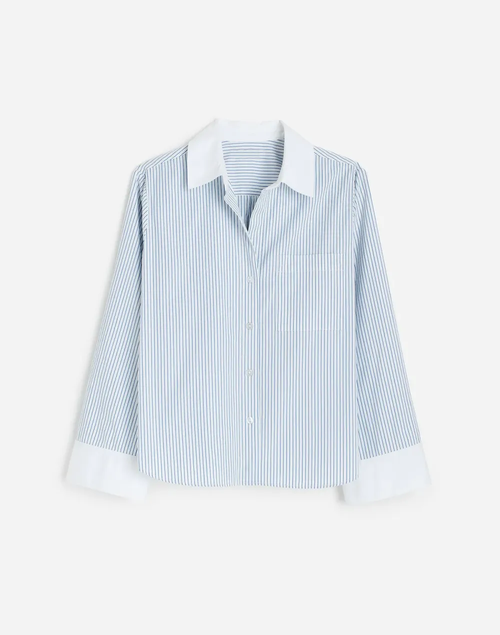 Y-Neck Button-Up Shirt