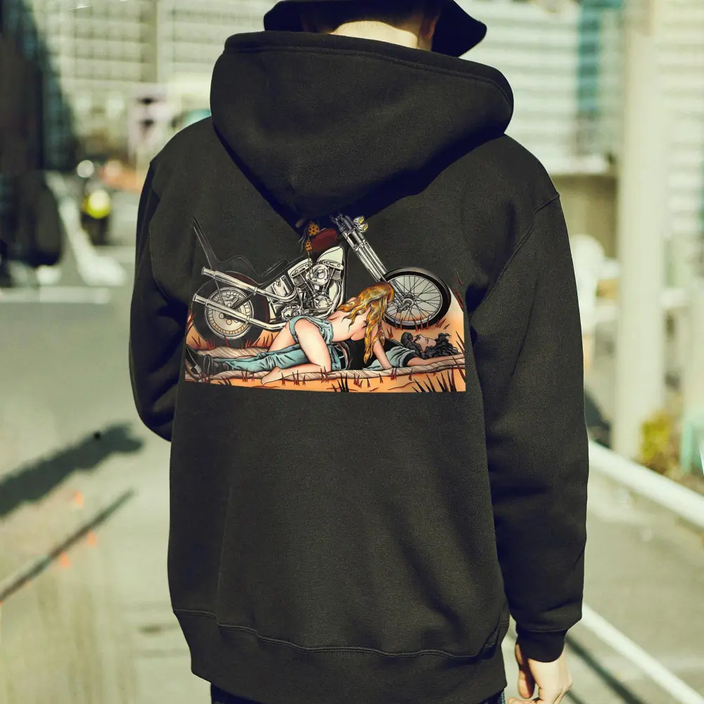 Motorbike Journey Printed Men's Hoodie