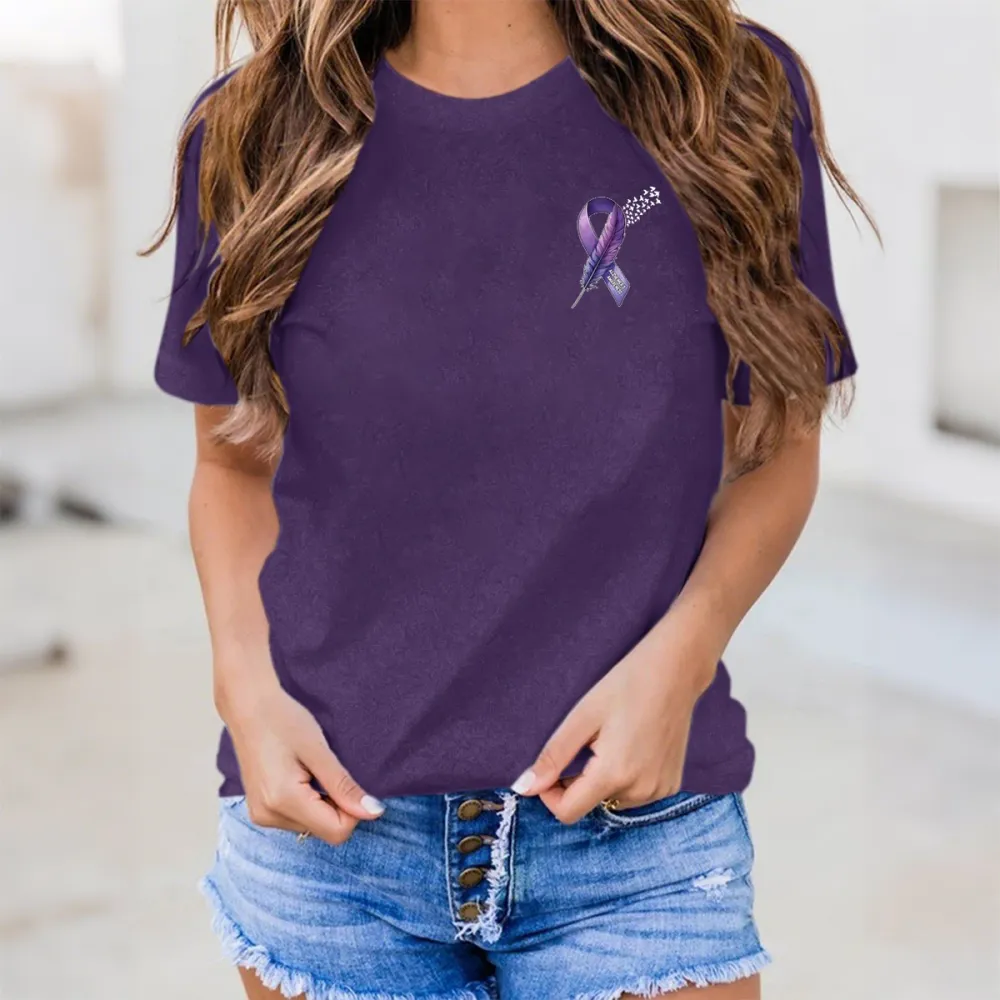 Women'S Alzheimer'S Awareness Round-Neck Short-Sleeved T-Shirt