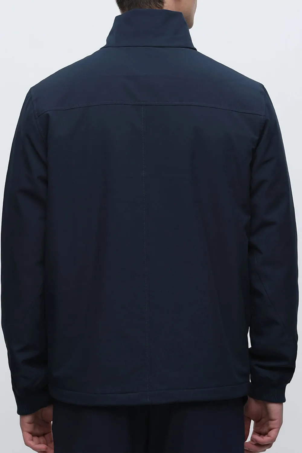 Navy Blue High Neck Padded Jacket