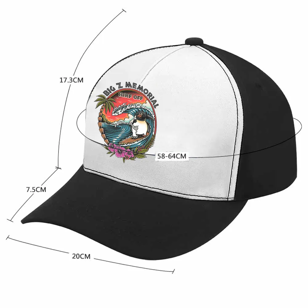 Big Z Memorial Surf Off Printed Bent Rubber Baseball Cap