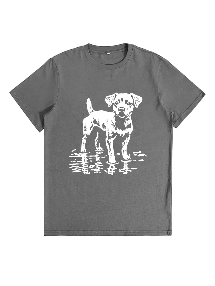 Men'S Animal Dog T Shirt Tee Top 100% Cotton Short Sleeve Graphic T-Shirt
